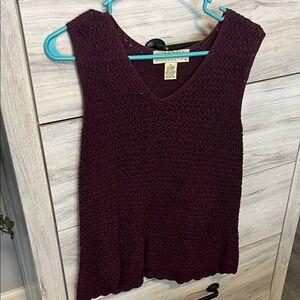 Anthropologie Deep Burgundy Knit Tank Top sweater